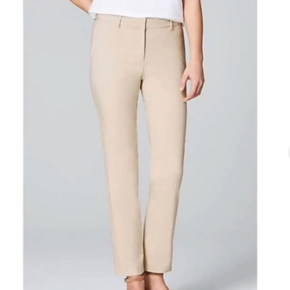 J. Jill Wearever Refined Woven Trouser Pant, Beige, Size 8 Petite